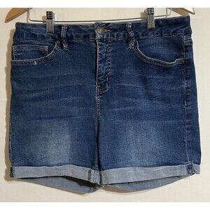 Women’s Shorts Cuffed Curvy Size 12 Dark Denim  Beach Casual Royalty For Me N